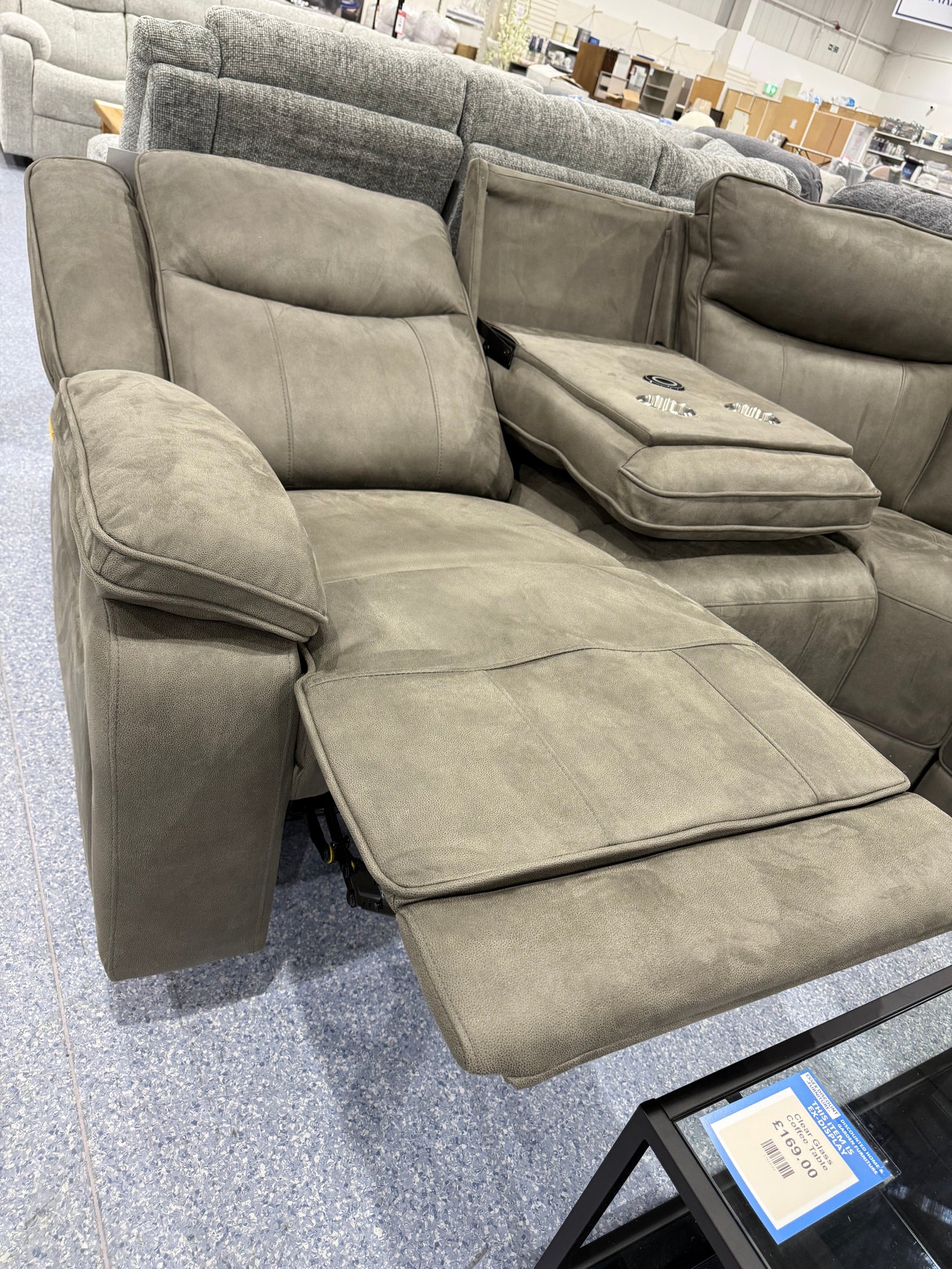 Milan Manual Reclining Corner Sofa STEEL