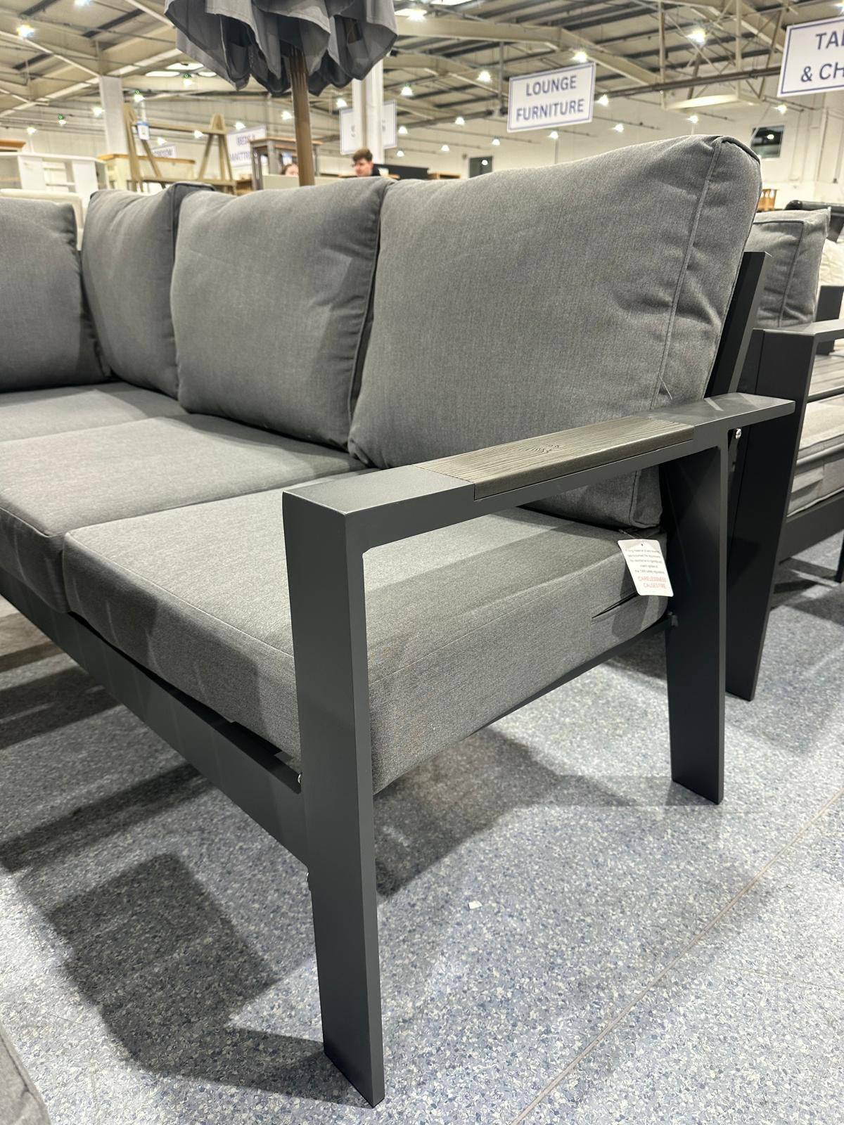Vegas Grey Aluminium Large Corner Dining Set