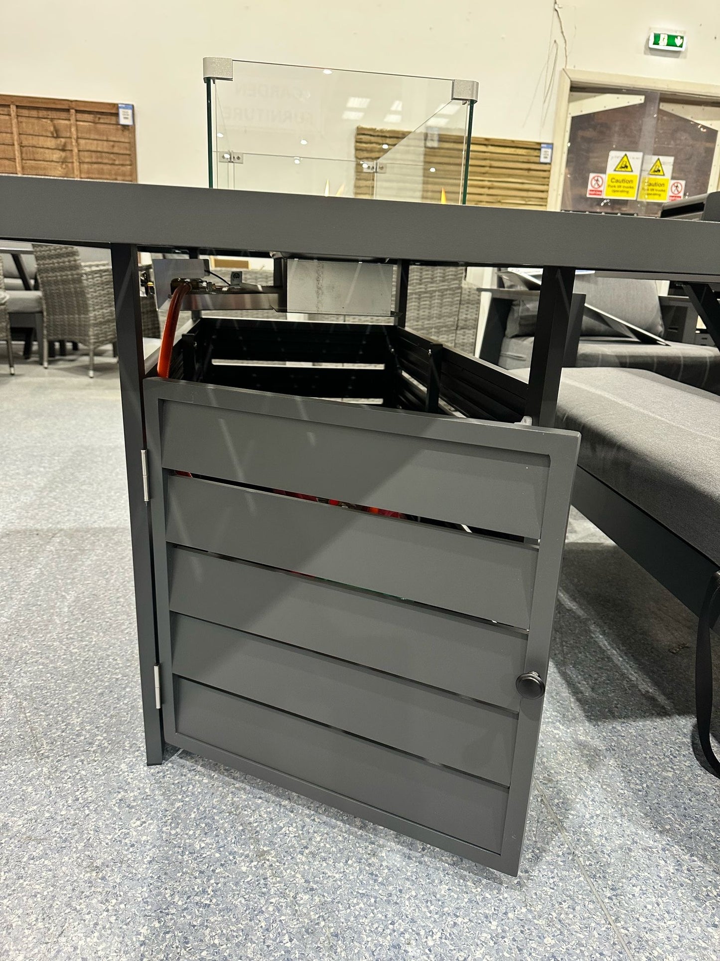 Grey Aluminium Fire Pit Table
