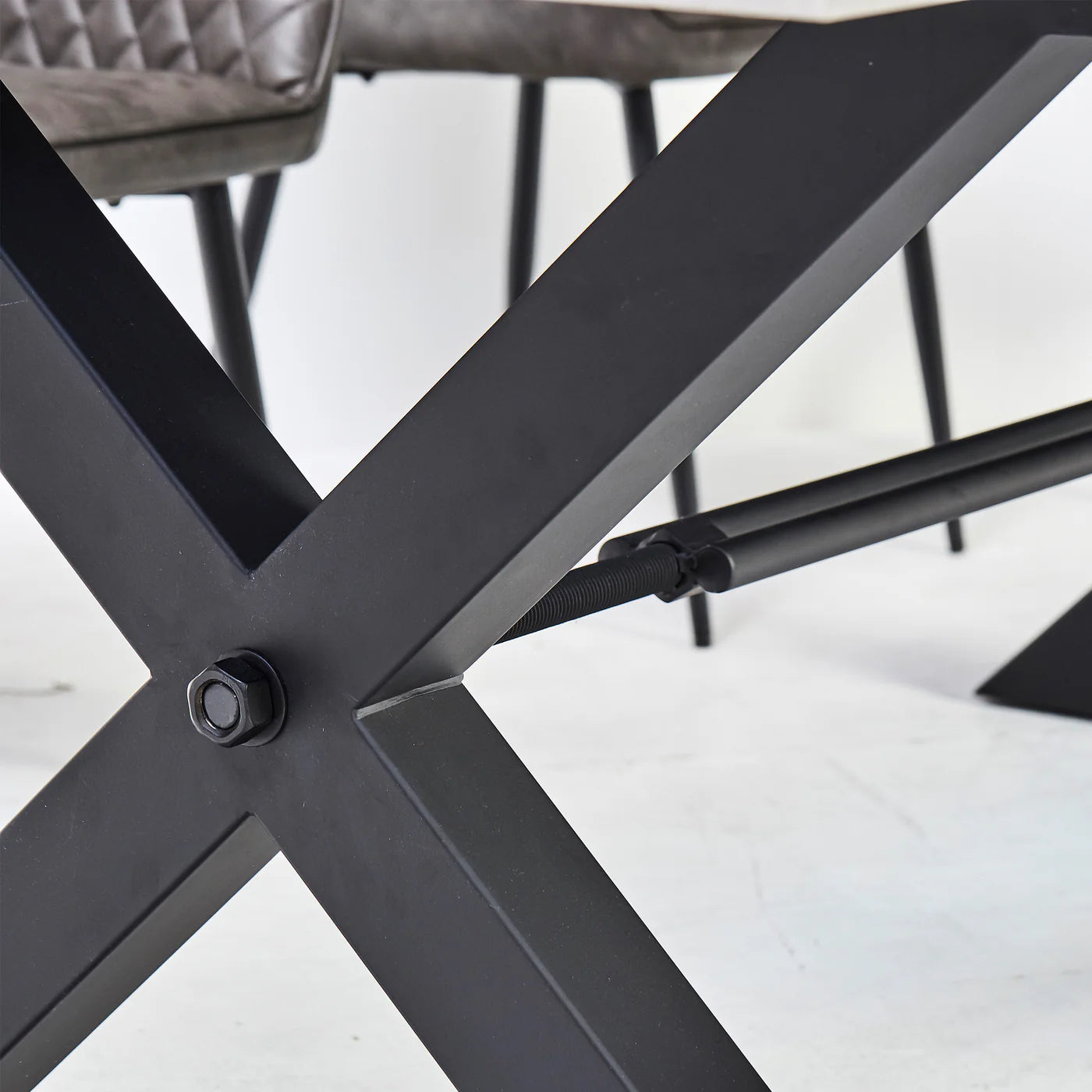 Light Grey Concrete Effect With Glass Dining Table