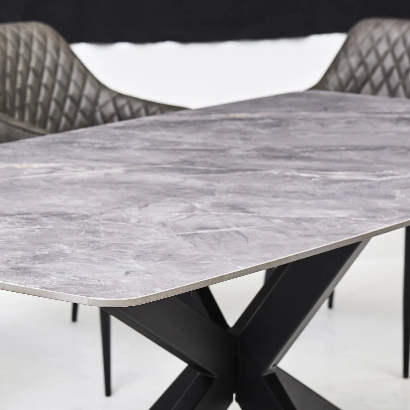 Grey Ceramic Top Dining Table