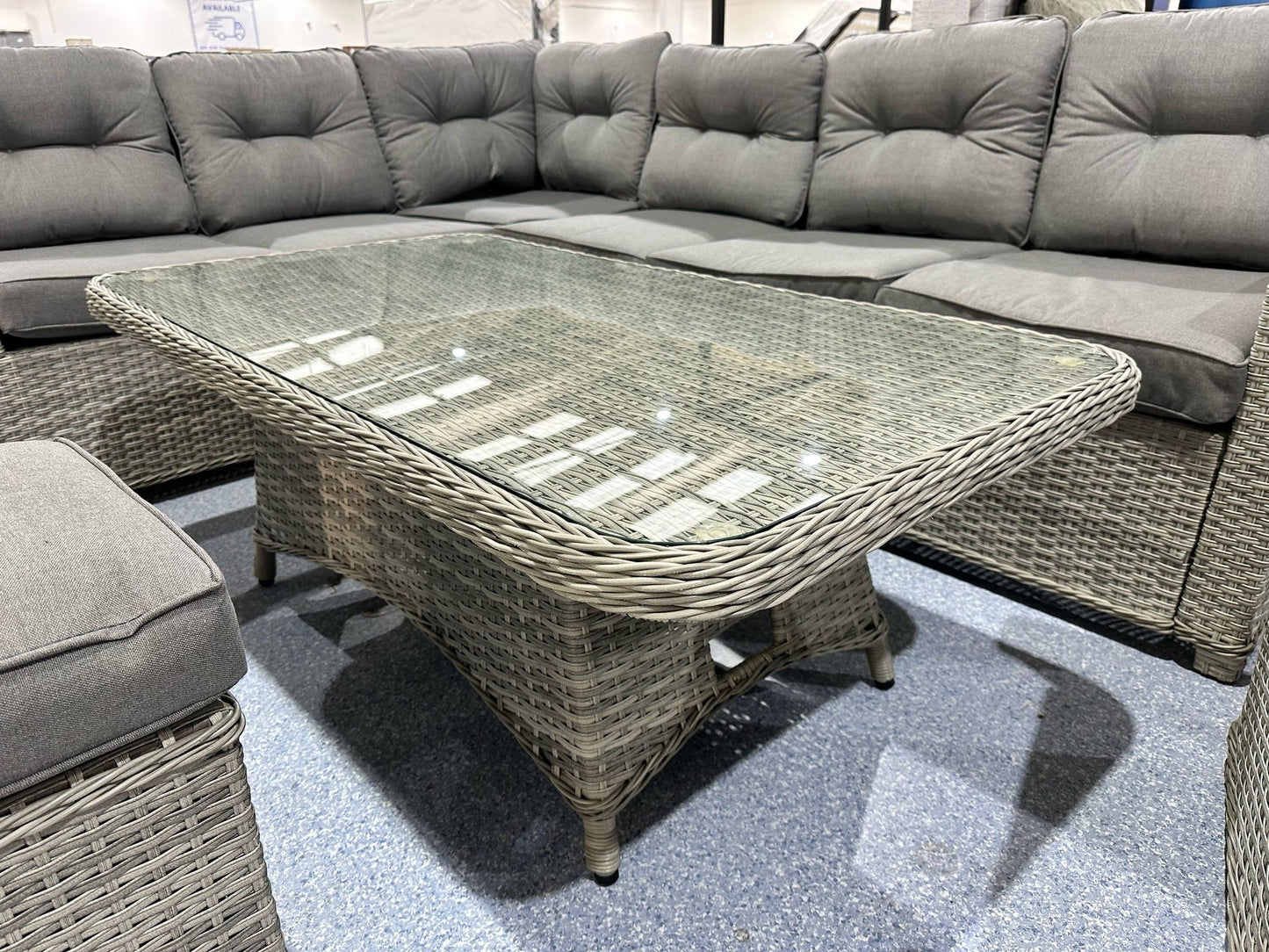 Corfu Light Grey Corner Rising Table Set