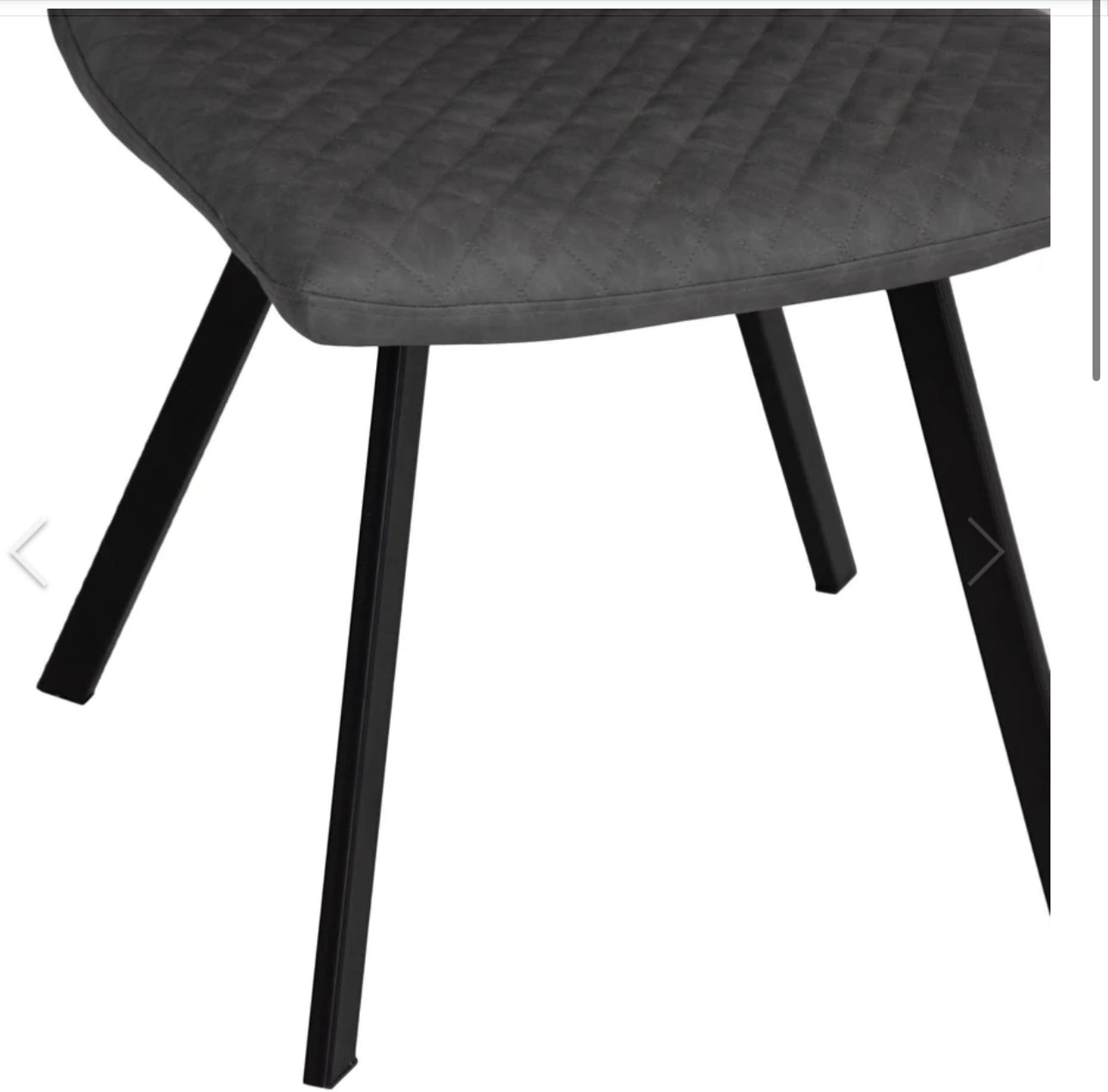 Grey Diamond Stitch Flared Leg Dining Chair PAIRS