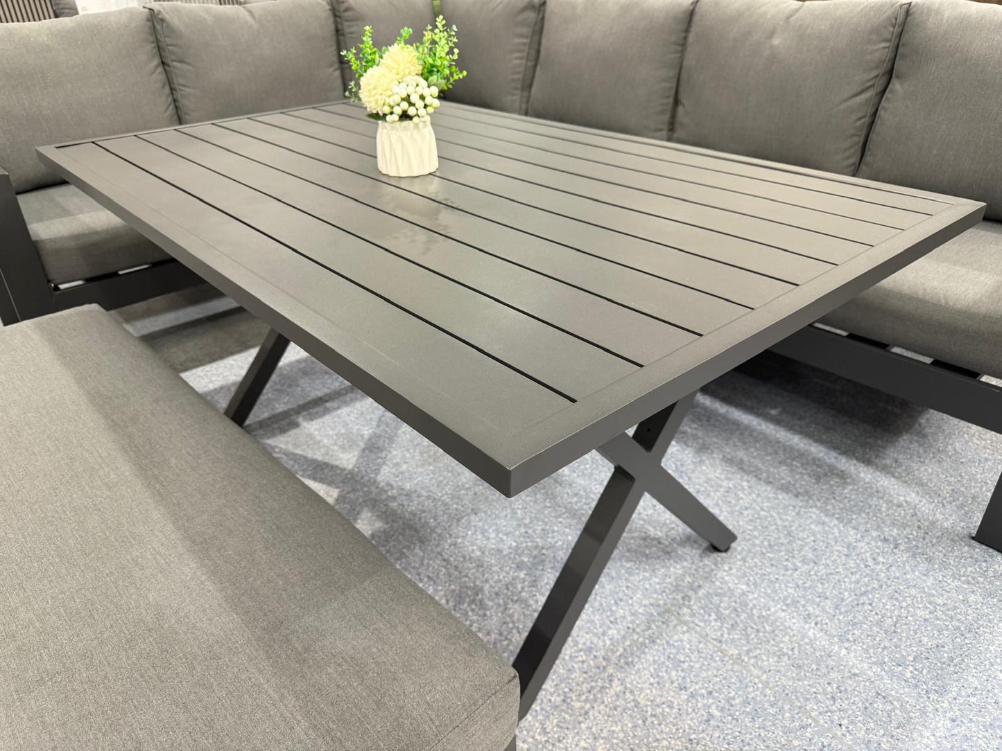 Vegas Grey Aluminium Dining Set V2