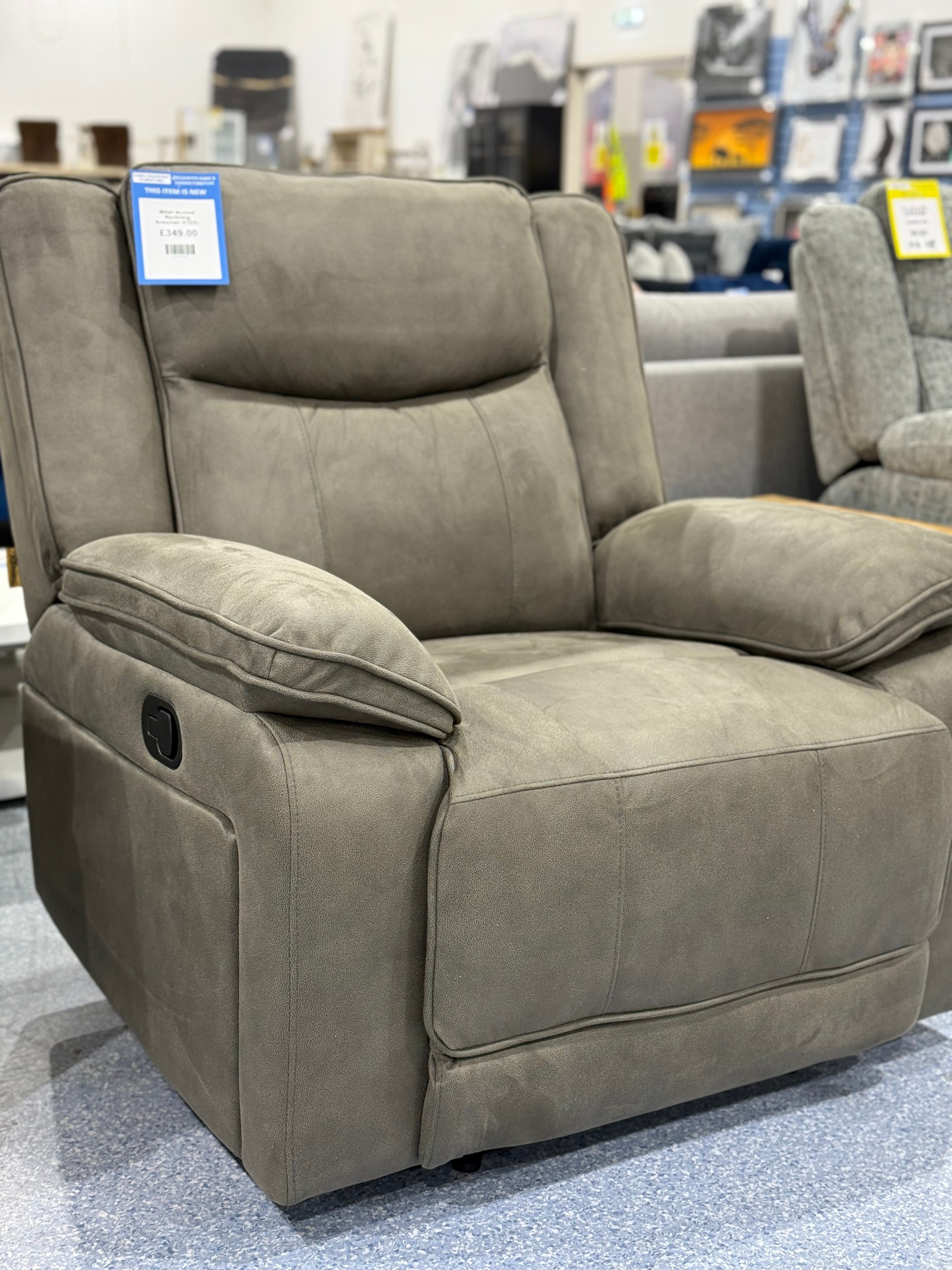 Milan Manual Reclining Armchair STEEL – Essex Discount Furniture