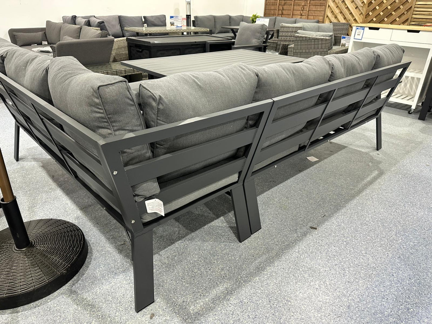 Vegas Grey Aluminium Large Corner Dining Set