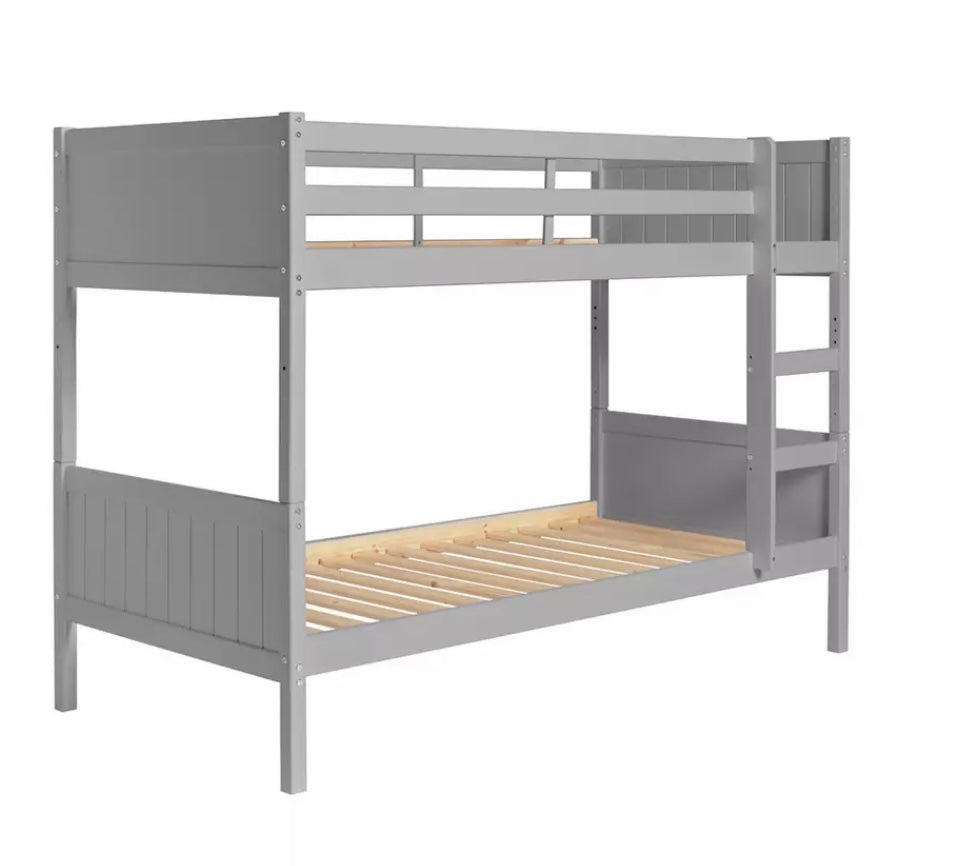 Grey Wooden Detachable Bunk Bed