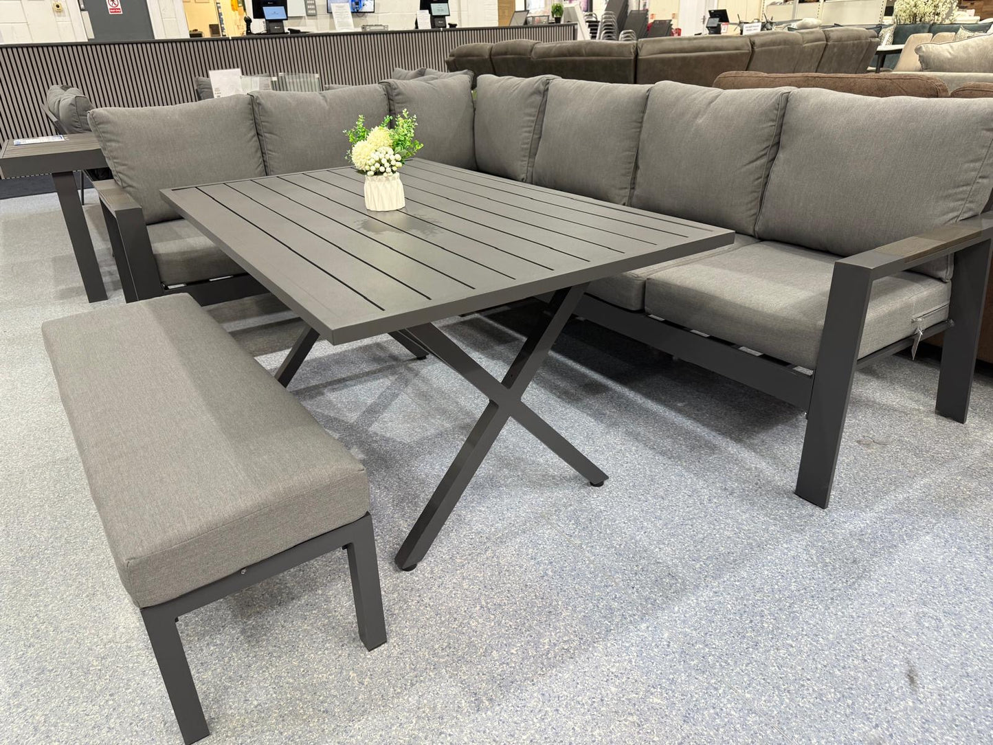 Vegas Grey Aluminium Dining Set V2