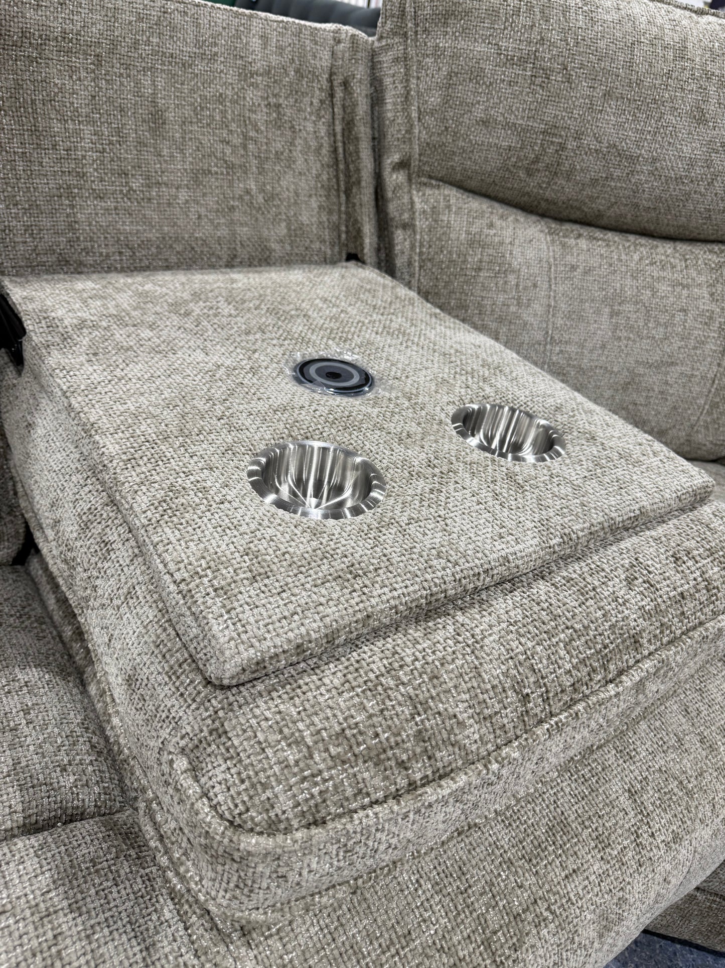 Milan Manual Reclining Corner Sofa BISCUIT