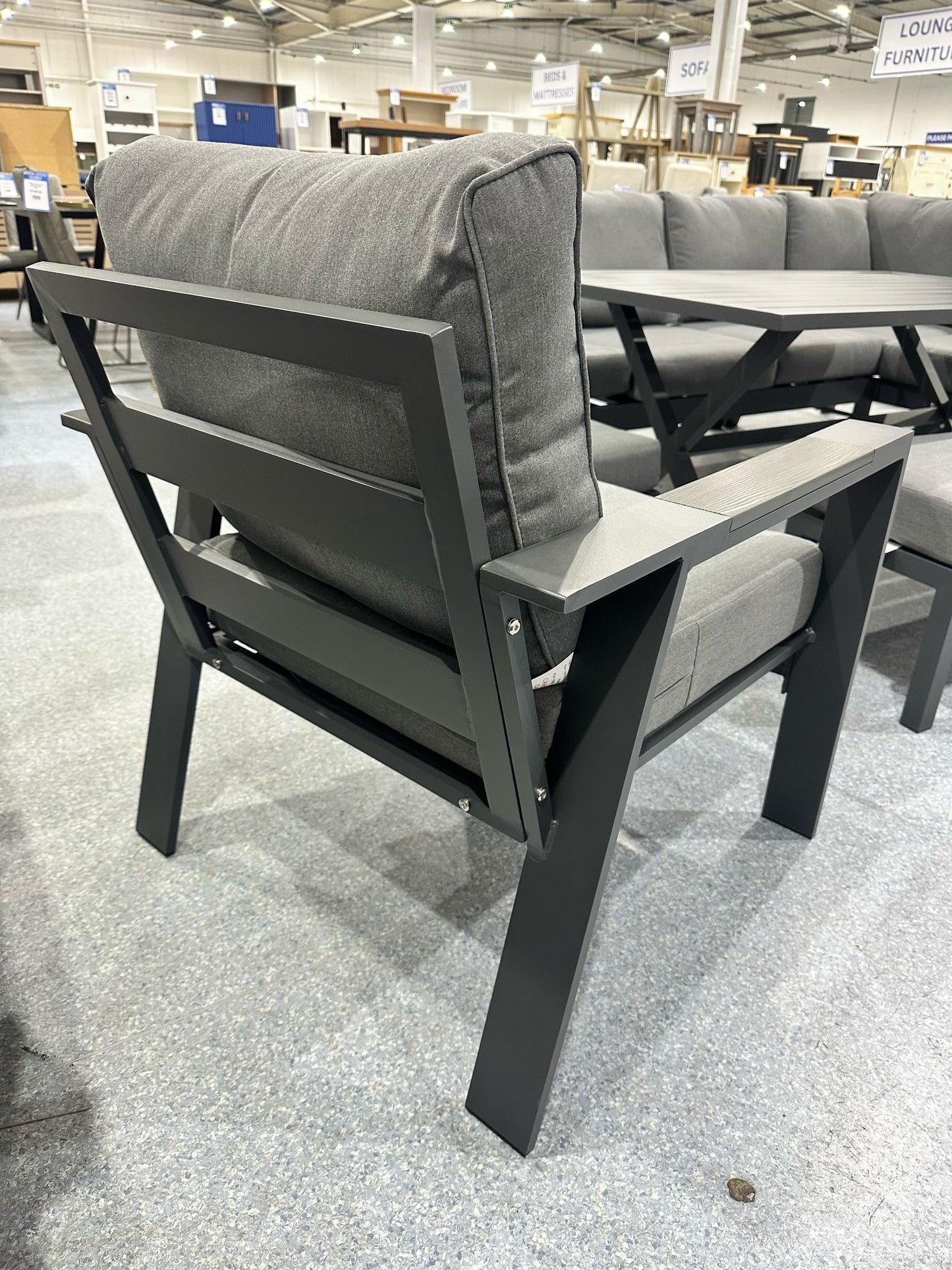 Vegas Grey Aluminium Armchair