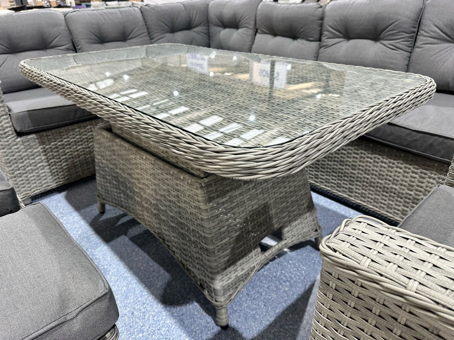Corfu Light Grey Corner Rising Table Set