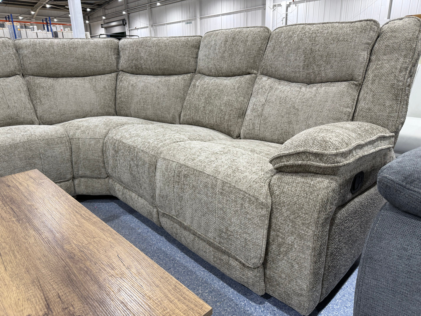 Milan Manual Reclining Corner Sofa BISCUIT