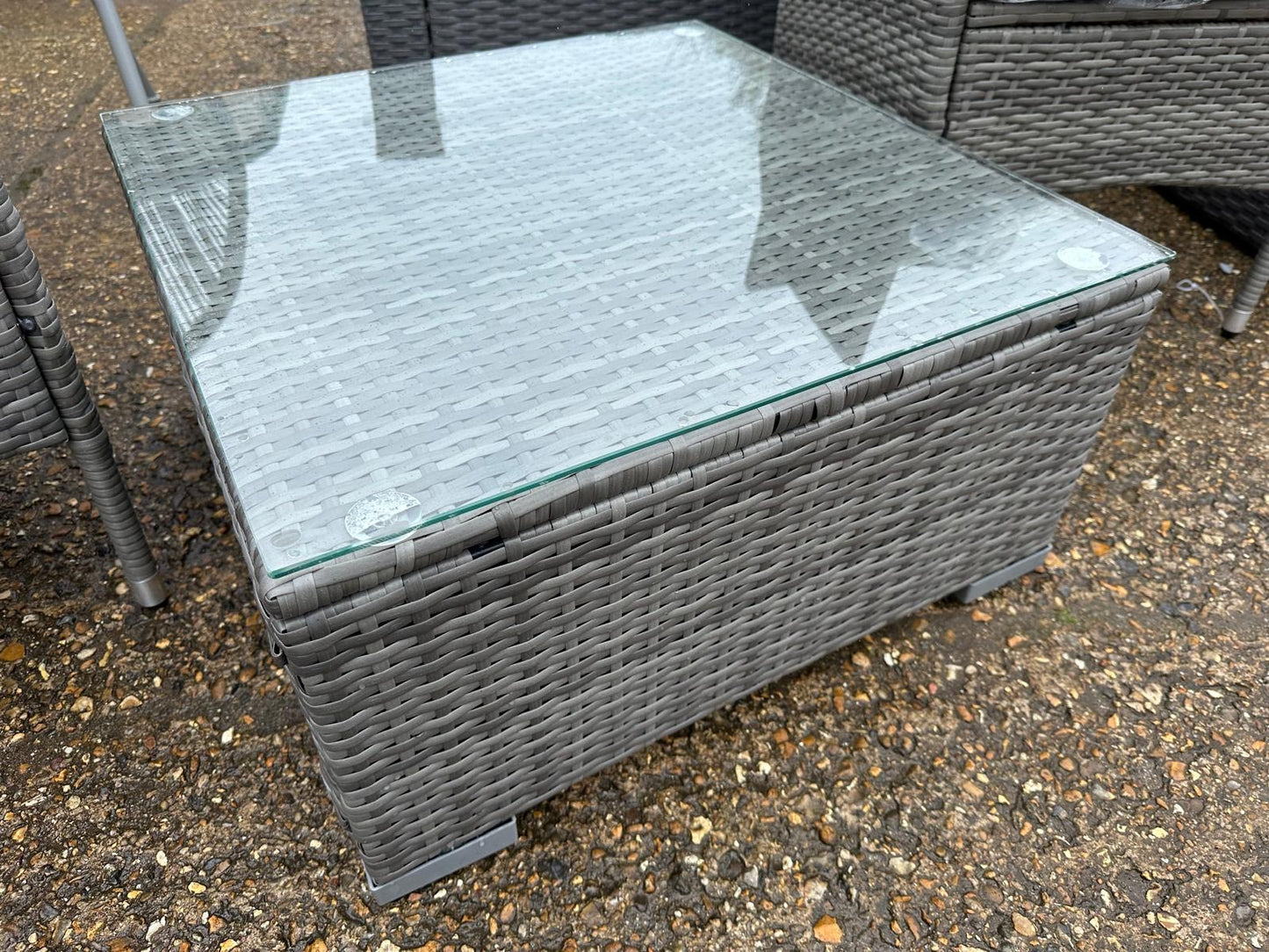 Light Mixed Grey Rattan Coffee Table