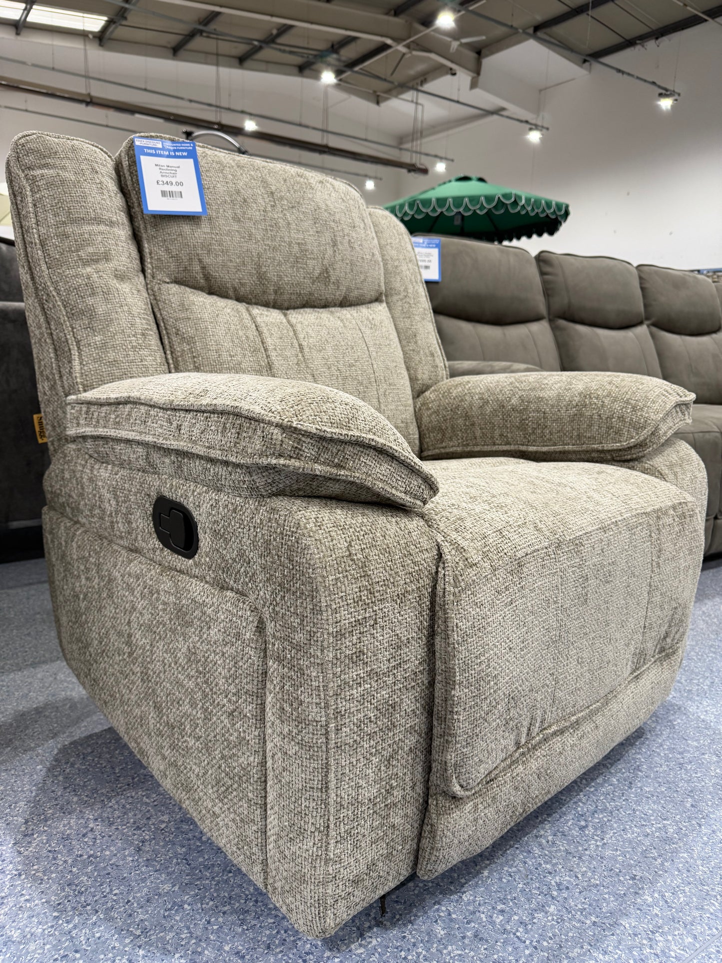 Milan Manual Reclining Armchair BISCUIT