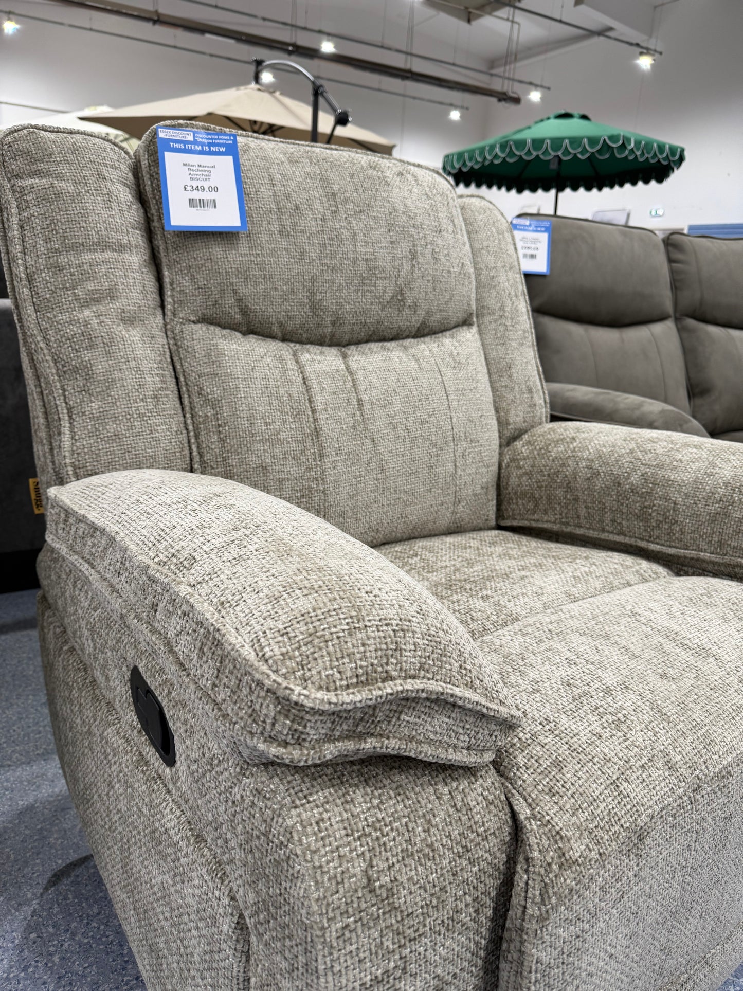 Milan Manual Reclining Armchair BISCUIT
