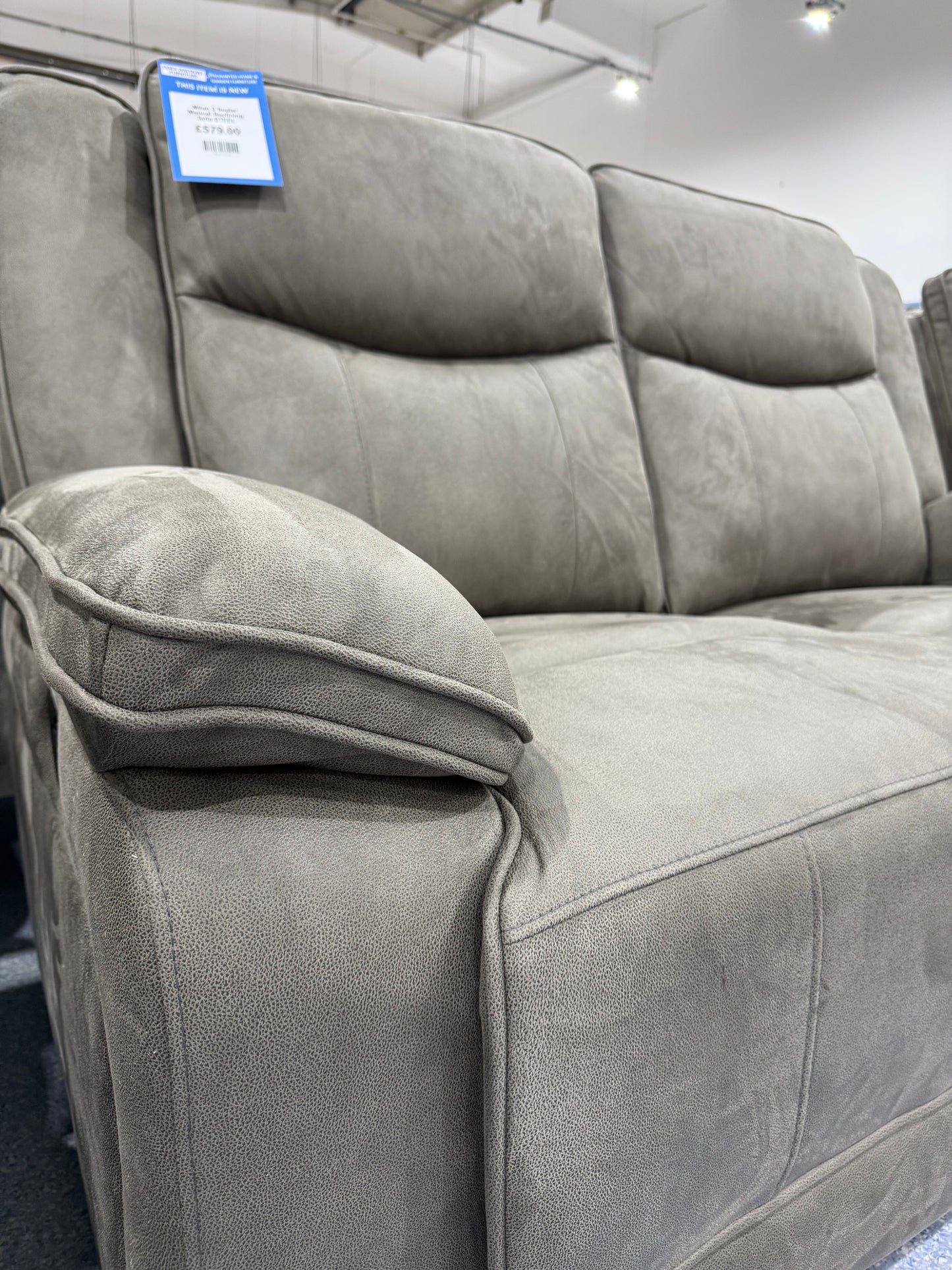 Milan 2 Seater Manual Reclining Sofa STEEL
