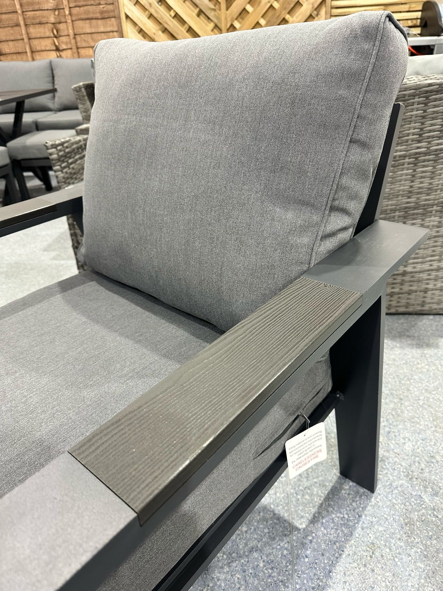 Vegas Grey Aluminium Armchair