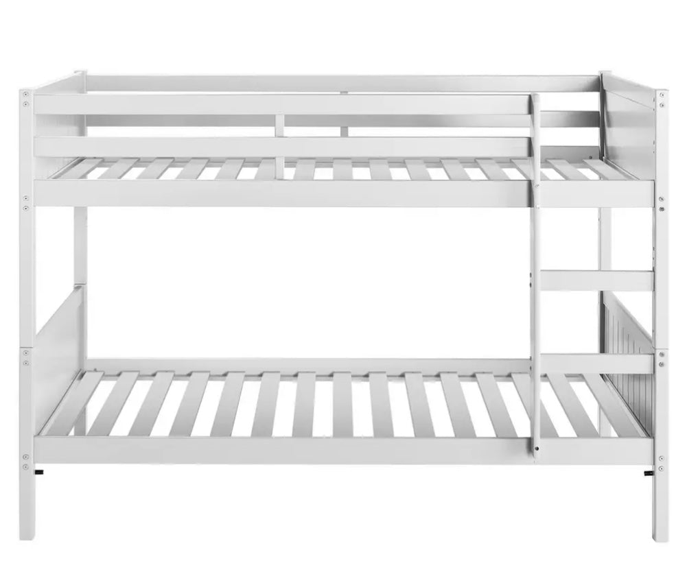 White Wooden Detachable Bunk Bed