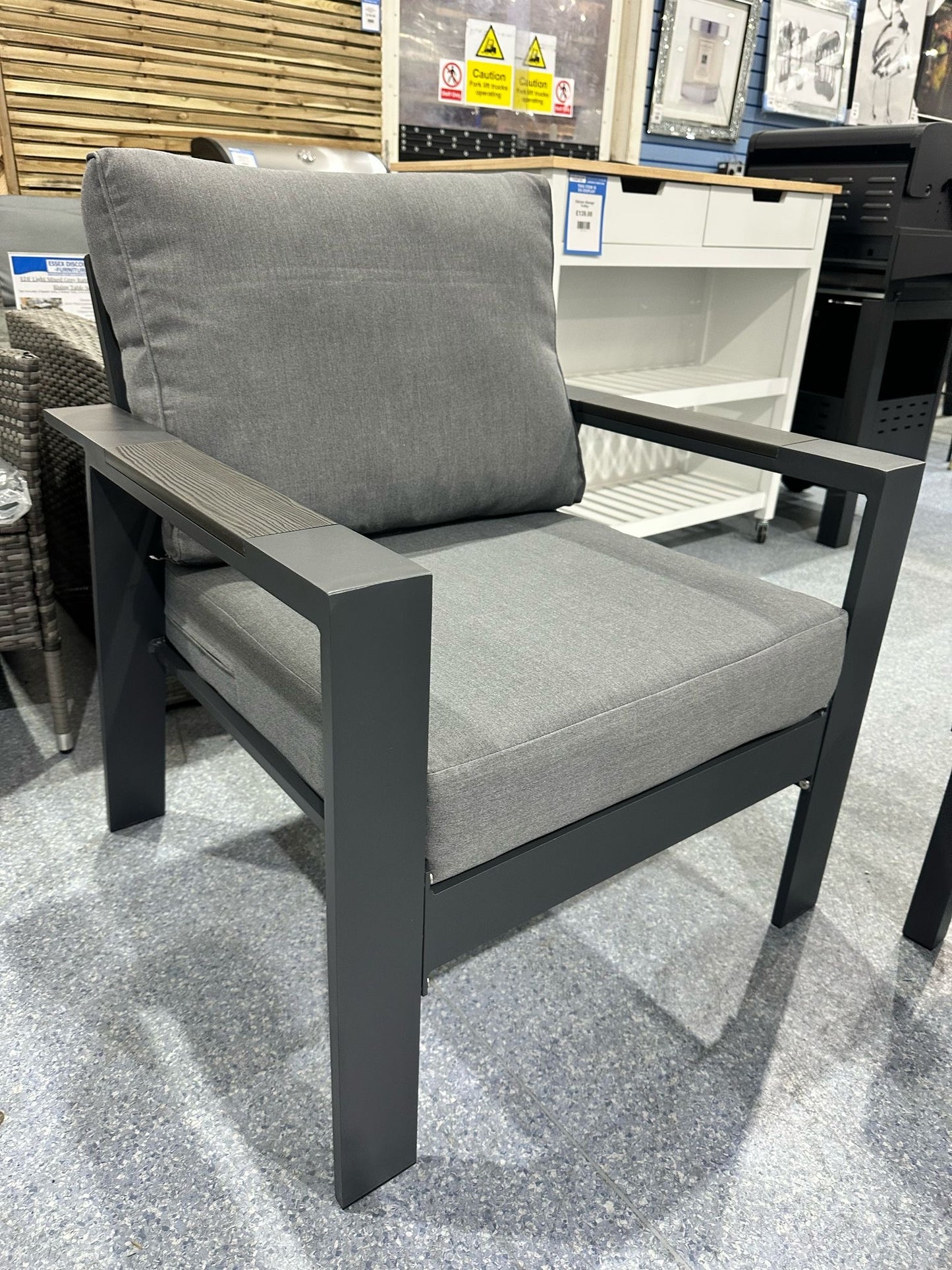 Vegas Grey Aluminium Armchair