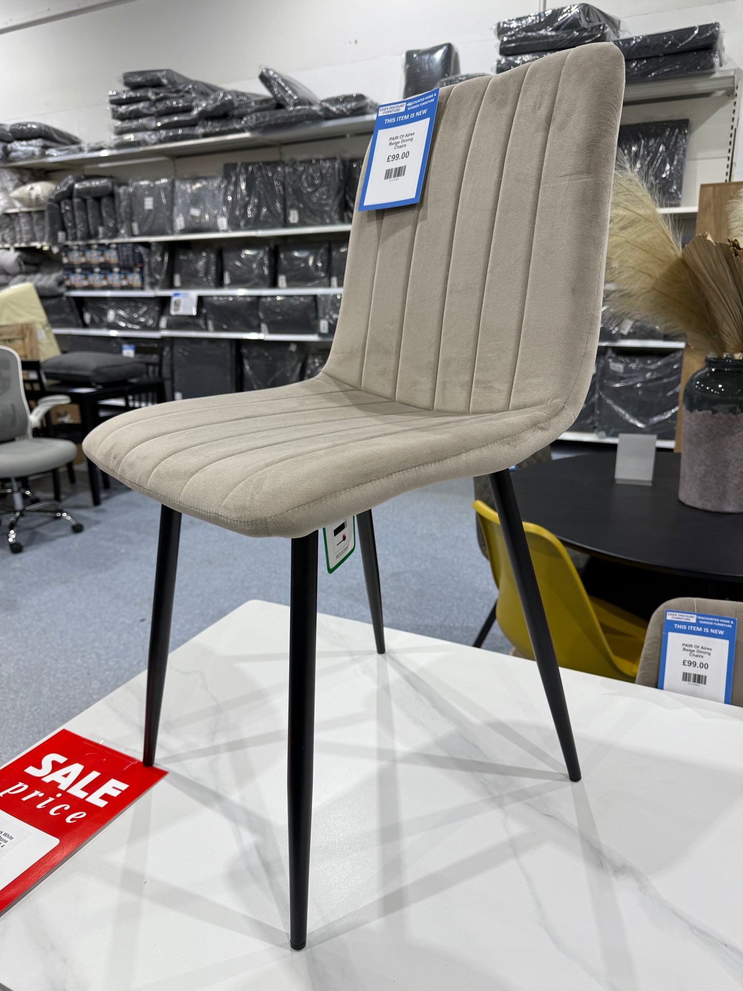 PAIR Aires Dining Chairs BEIGE