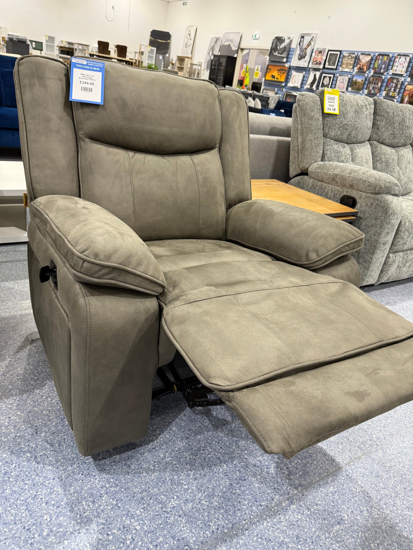 Milan Manual Reclining Armchair STEEL