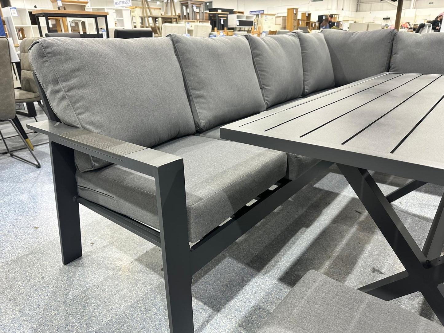 Vegas Grey Aluminium Large Corner Dining Set