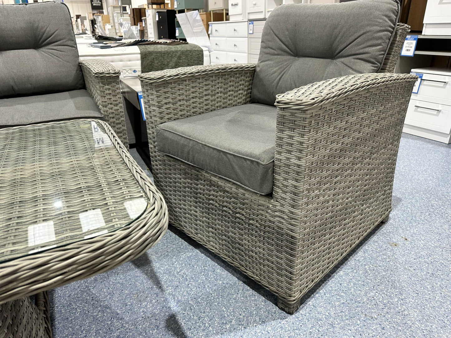 Corfu Light Grey Corner Rising Table Set