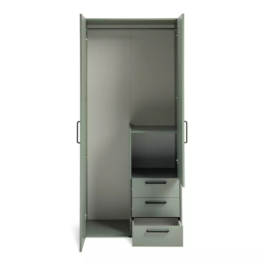 Oldham 2 Door 3 Drawer Wardrobe GREEN