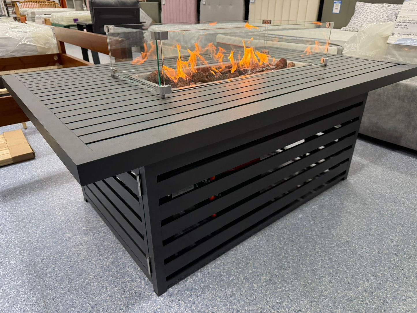 Grey Aluminium Rising Fire Pit Table