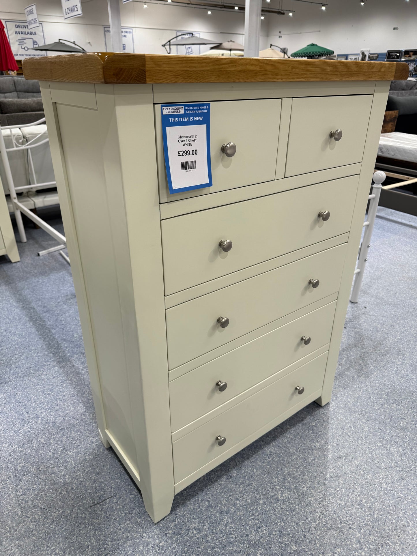 Chatsworth 2 Over 4 Chest WHITE