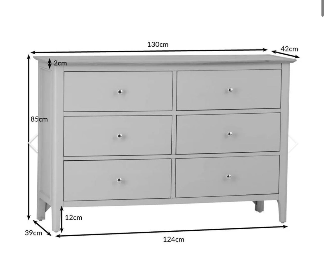 NTP 6 Drawer Chest Grey