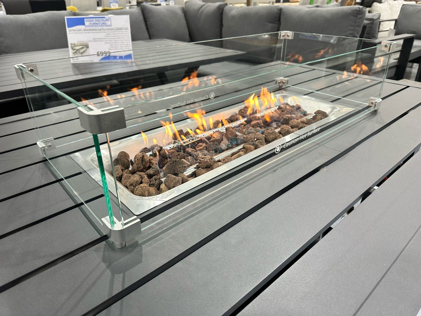 Grey Aluminium Fire Pit Table