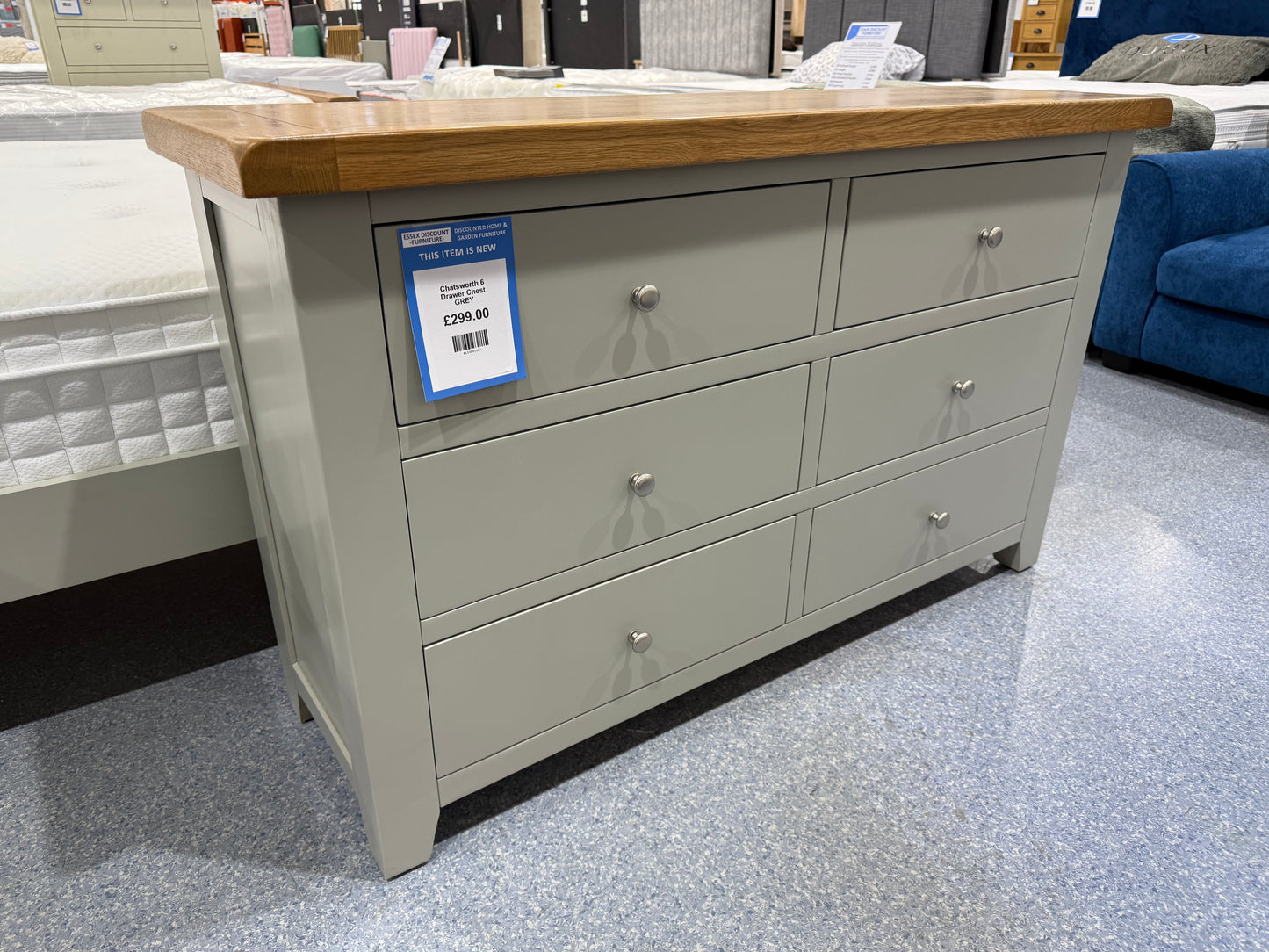 Chatsworth 6 Drawer Chest GREY