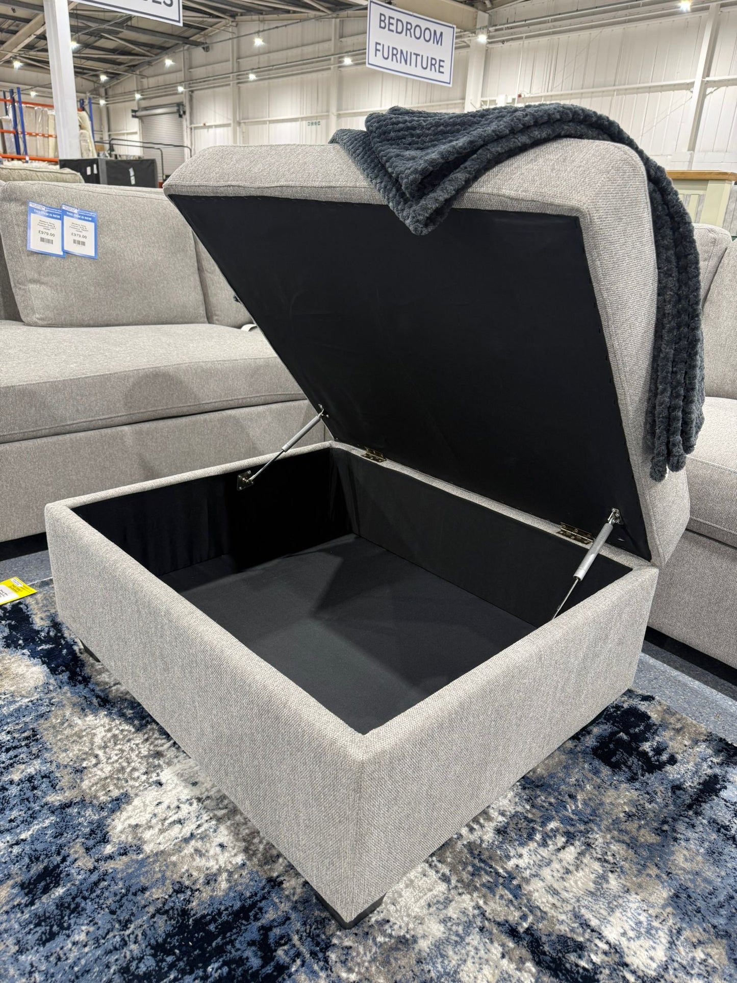 Nimbus Grey Corner Sofa & Footstool