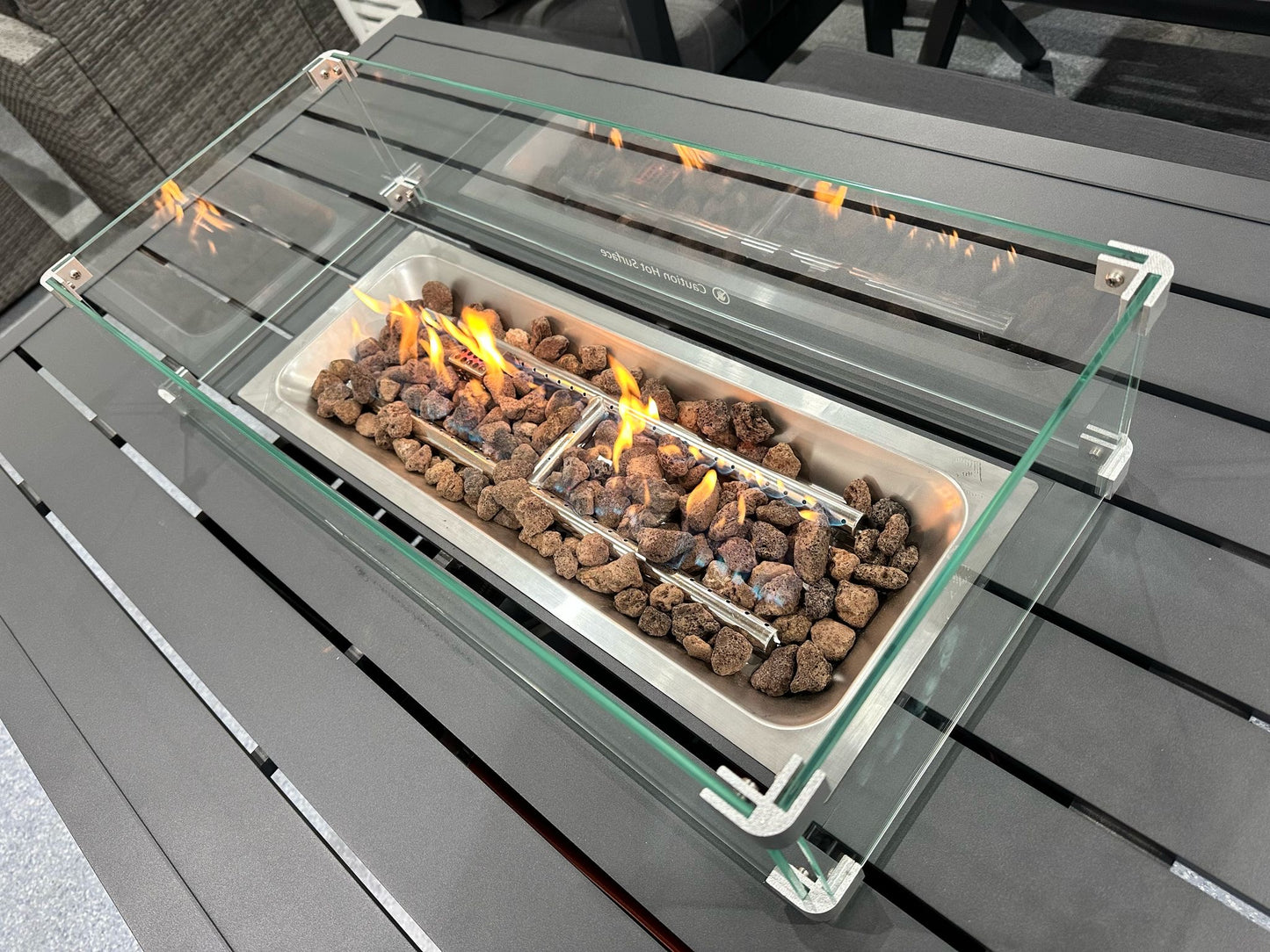 Grey Aluminium Fire Pit Table