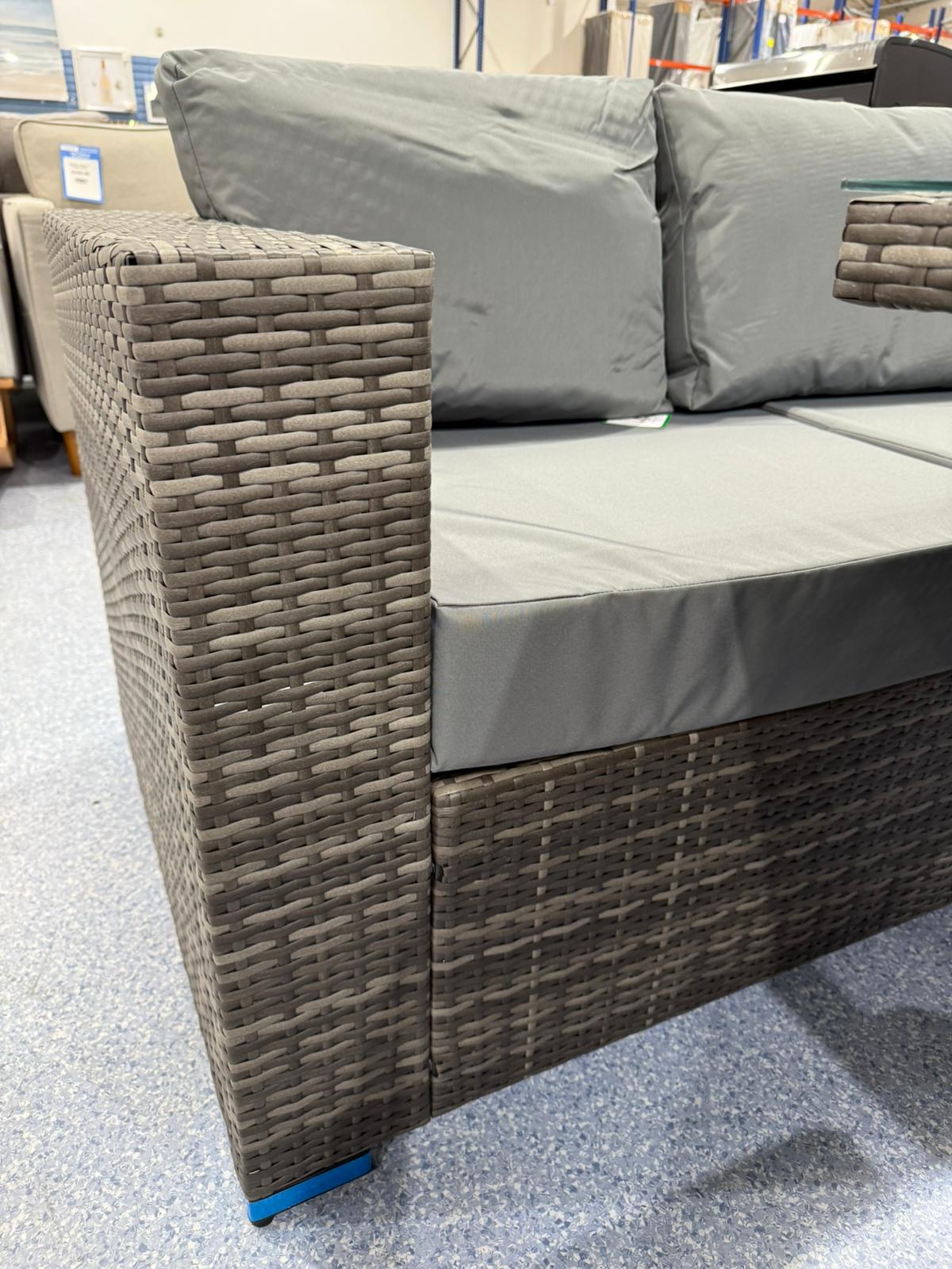 Cuba Grey Rattan Corner Rising Table Set