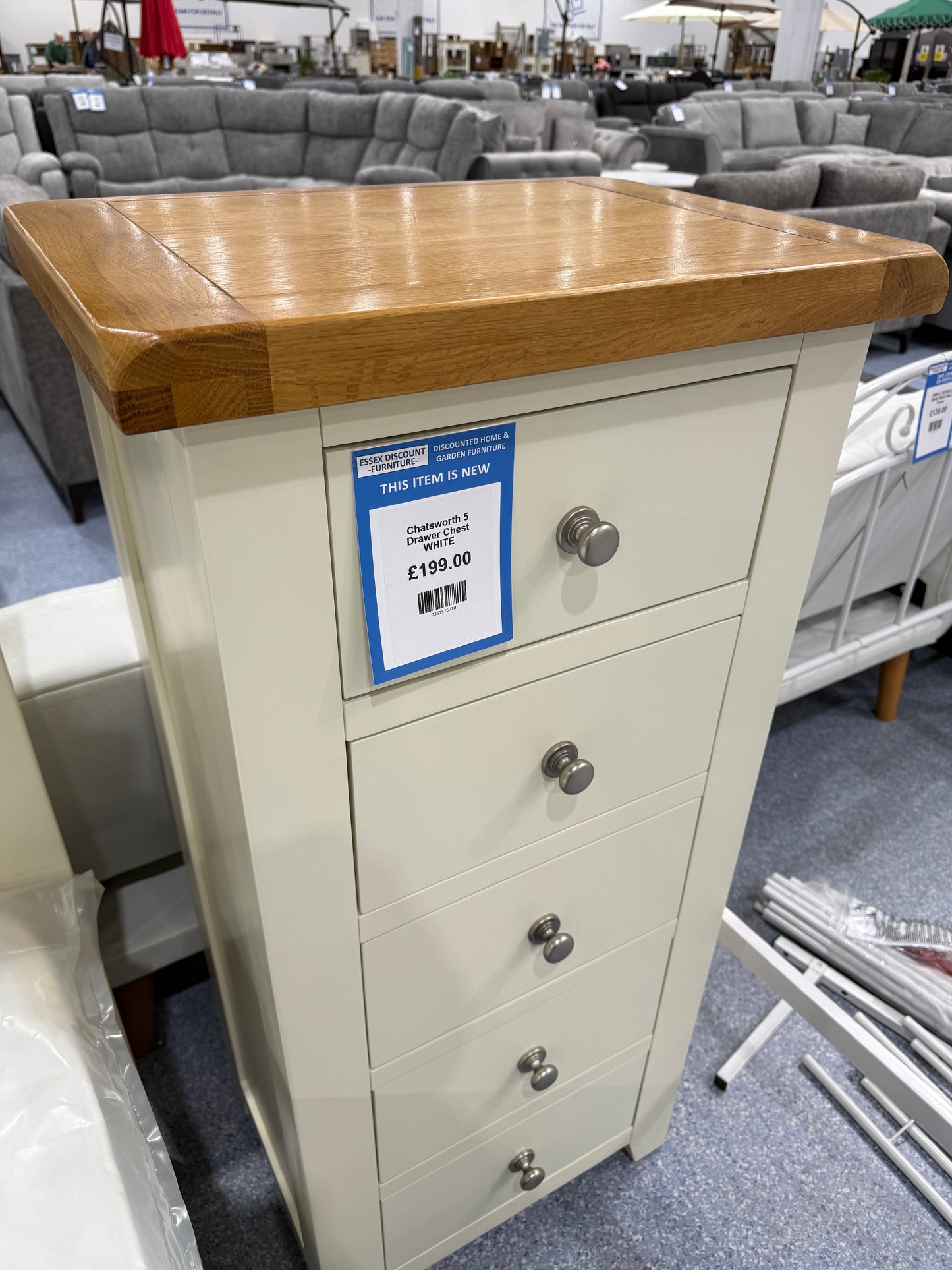 Chatsworth 5 Drawer Chest WHITE