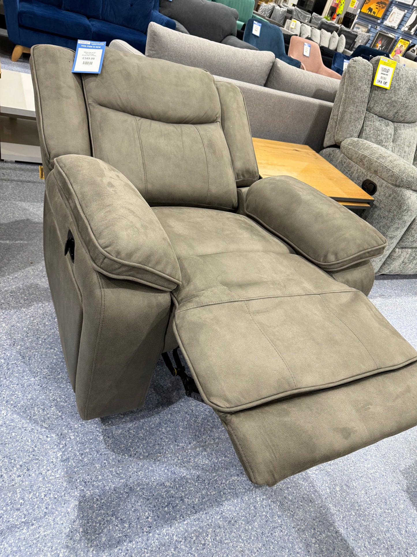 Milan Manual Reclining Armchair STEEL