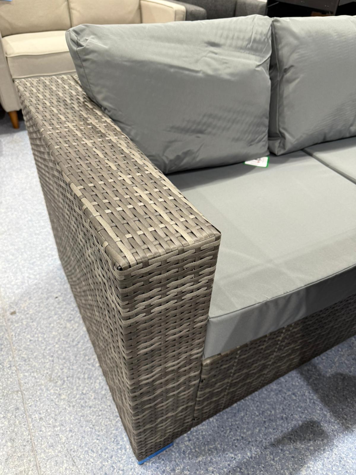 Cuba Grey Rattan Corner Rising Table Set