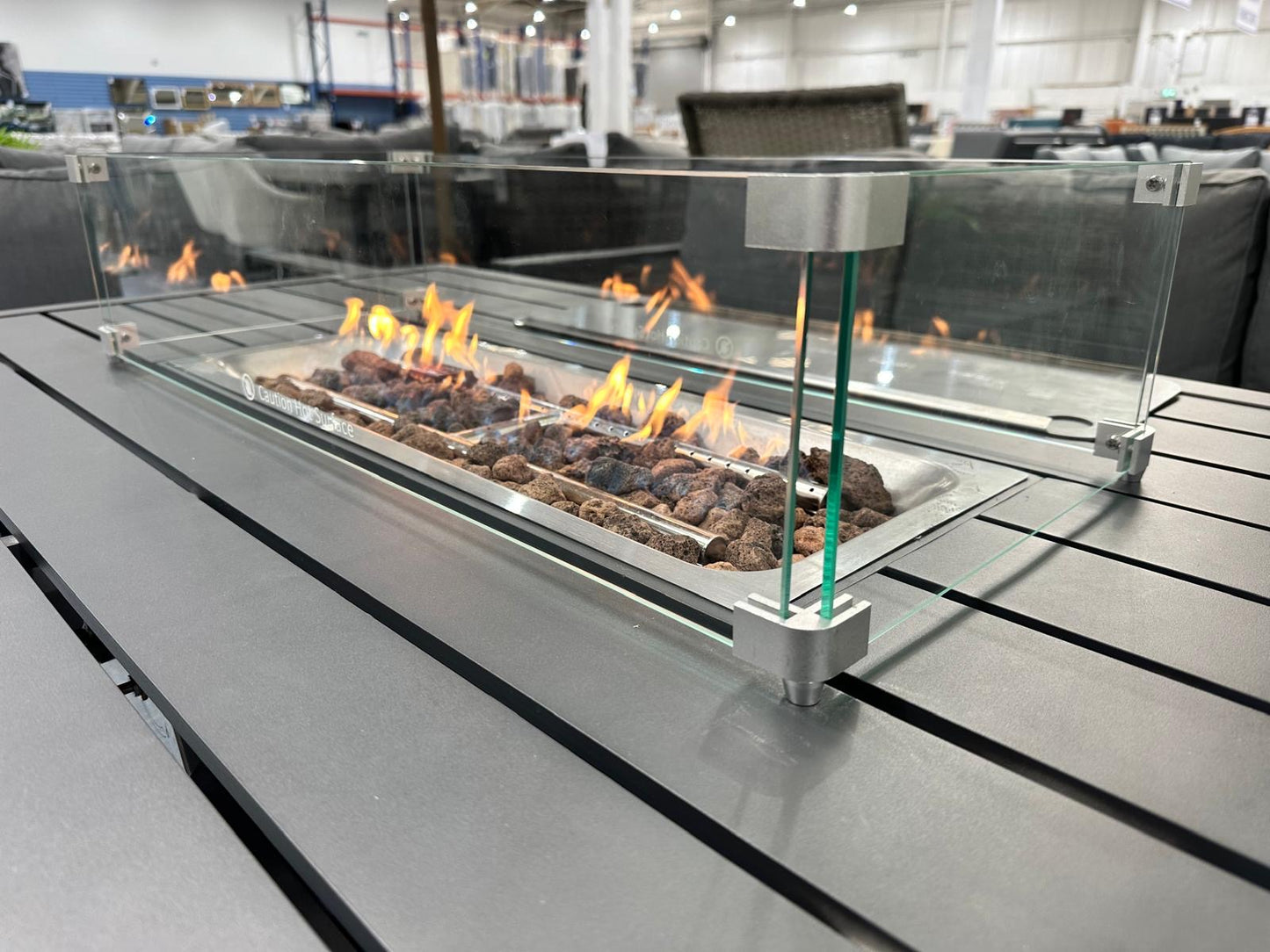 Grey Aluminium 7 Seater Sofa Fire Pit Set