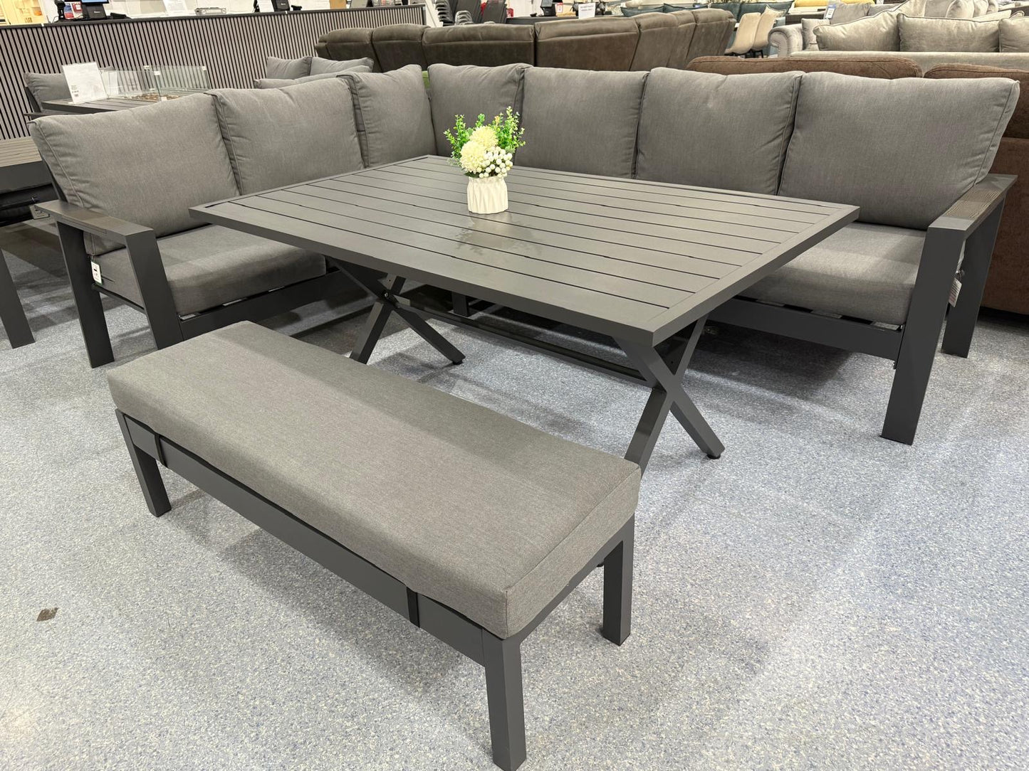 Vegas Grey Aluminium Dining Set V2
