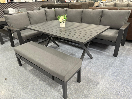 Vegas Grey Aluminium Dining Set V2