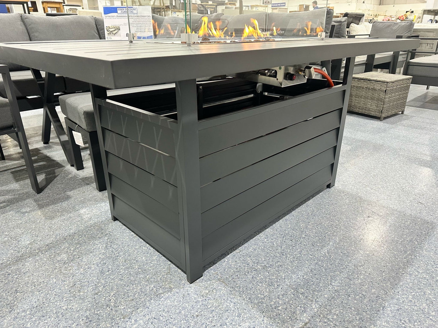 Grey Aluminium Fire Pit Table