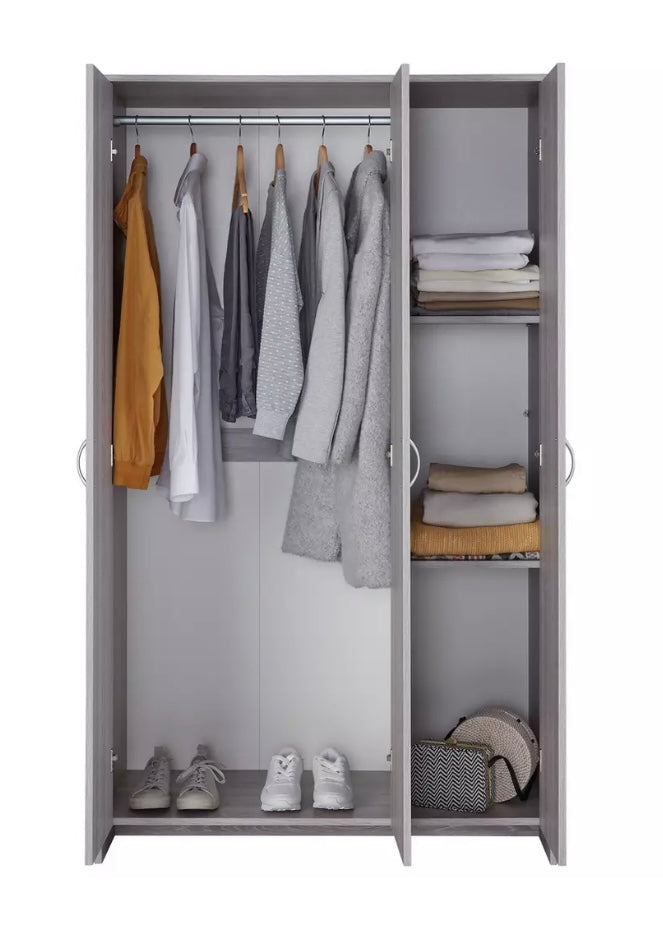 Seville Grey 3 Door Wardrobe