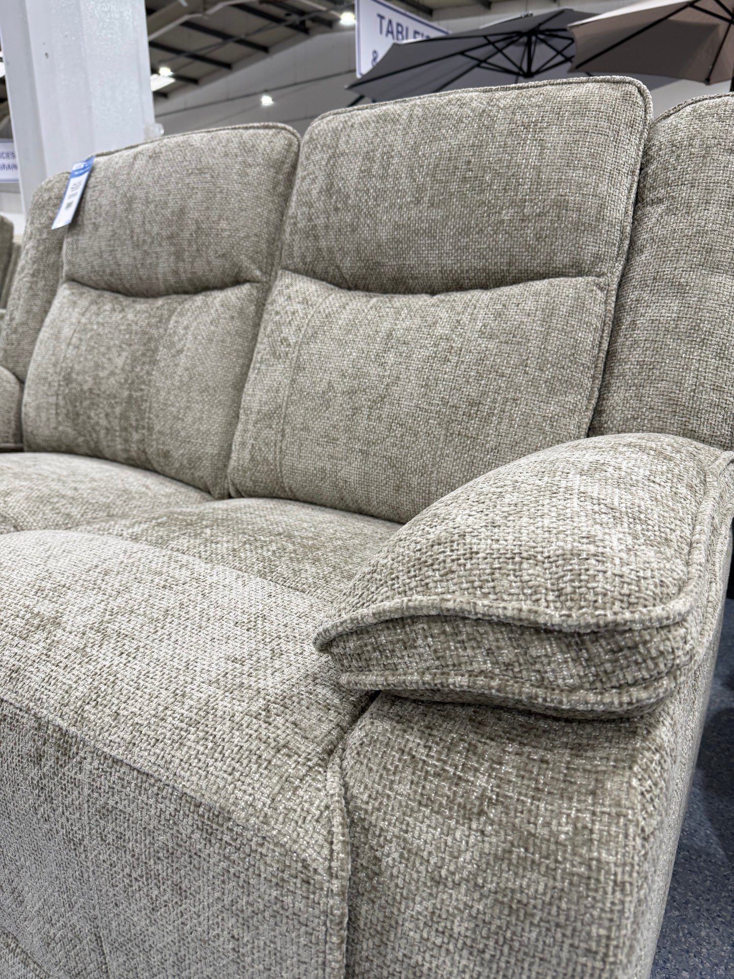 Milan 2 Seater Manual Reclining Sofa BISCUIT