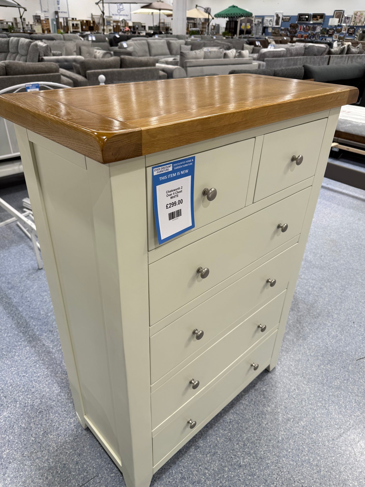 Chatsworth 2 Over 4 Chest WHITE