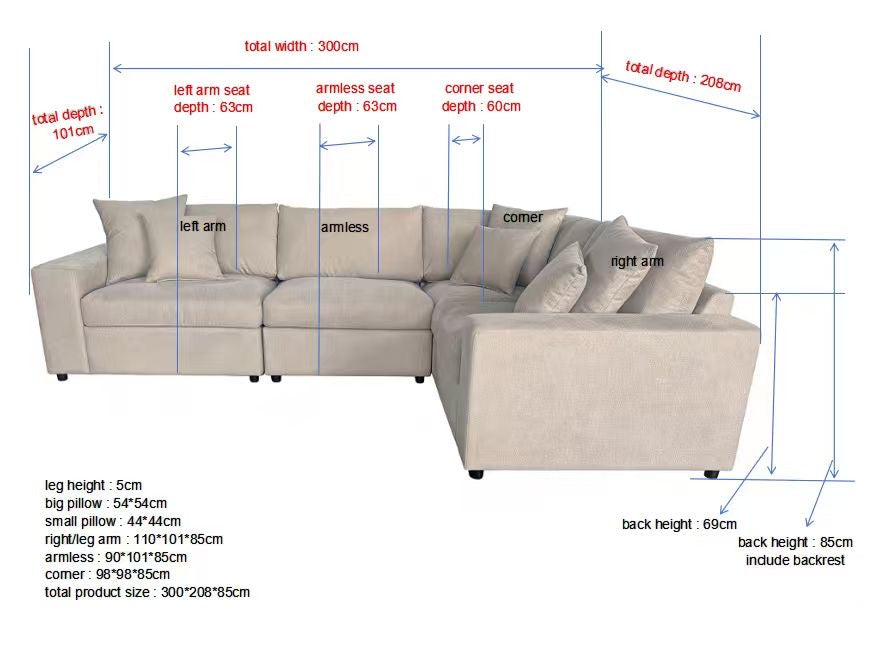 Windsor Beige Modular Corner Sofa