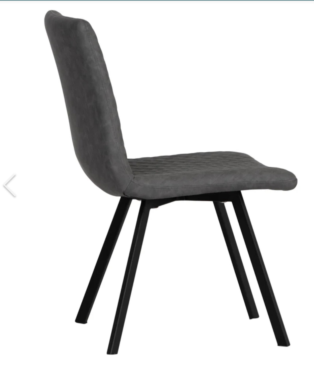 Grey Diamond Stitch Flared Leg Dining Chair PAIRS