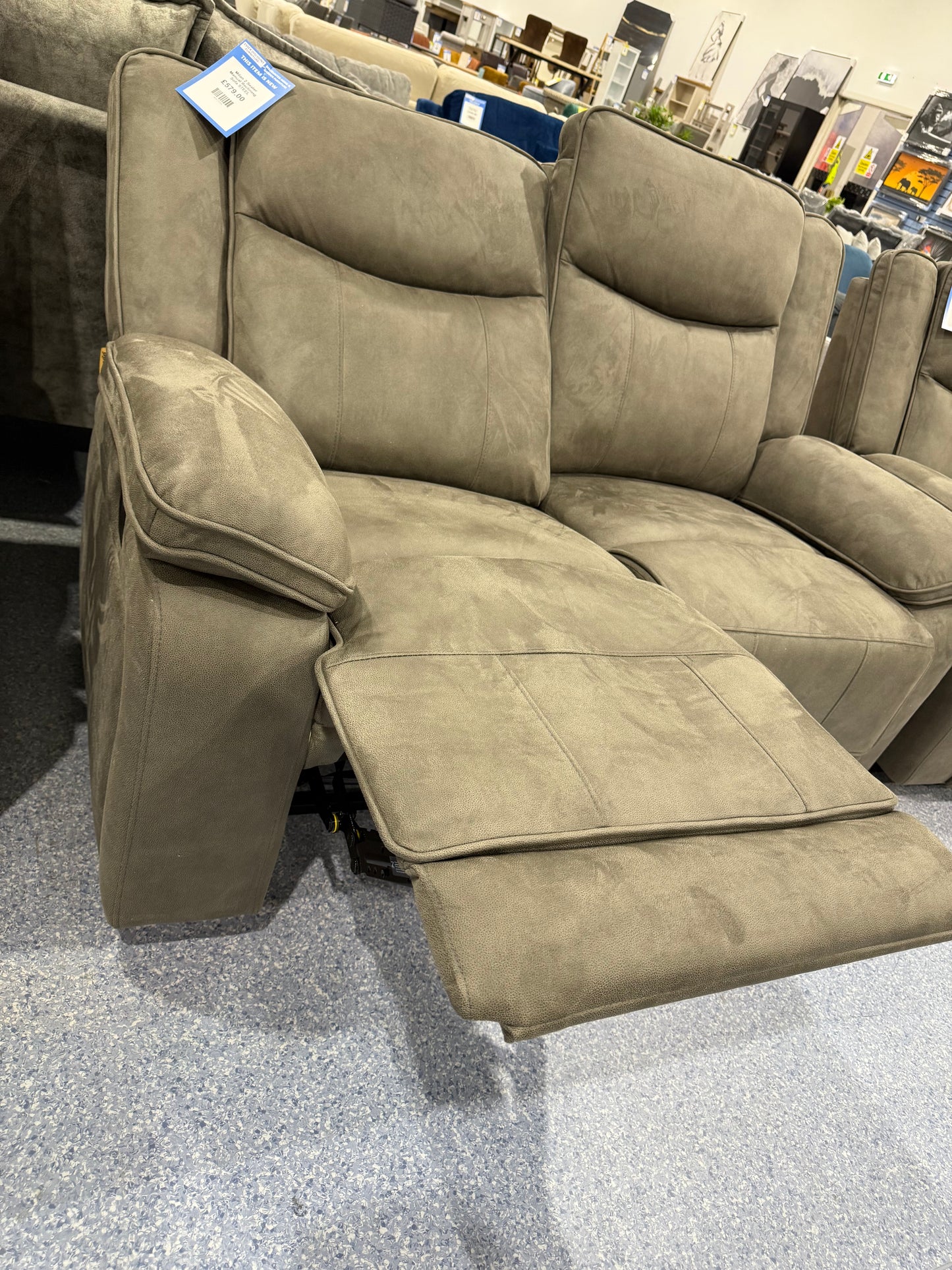 Milan 2 Seater Manual Reclining Sofa STEEL