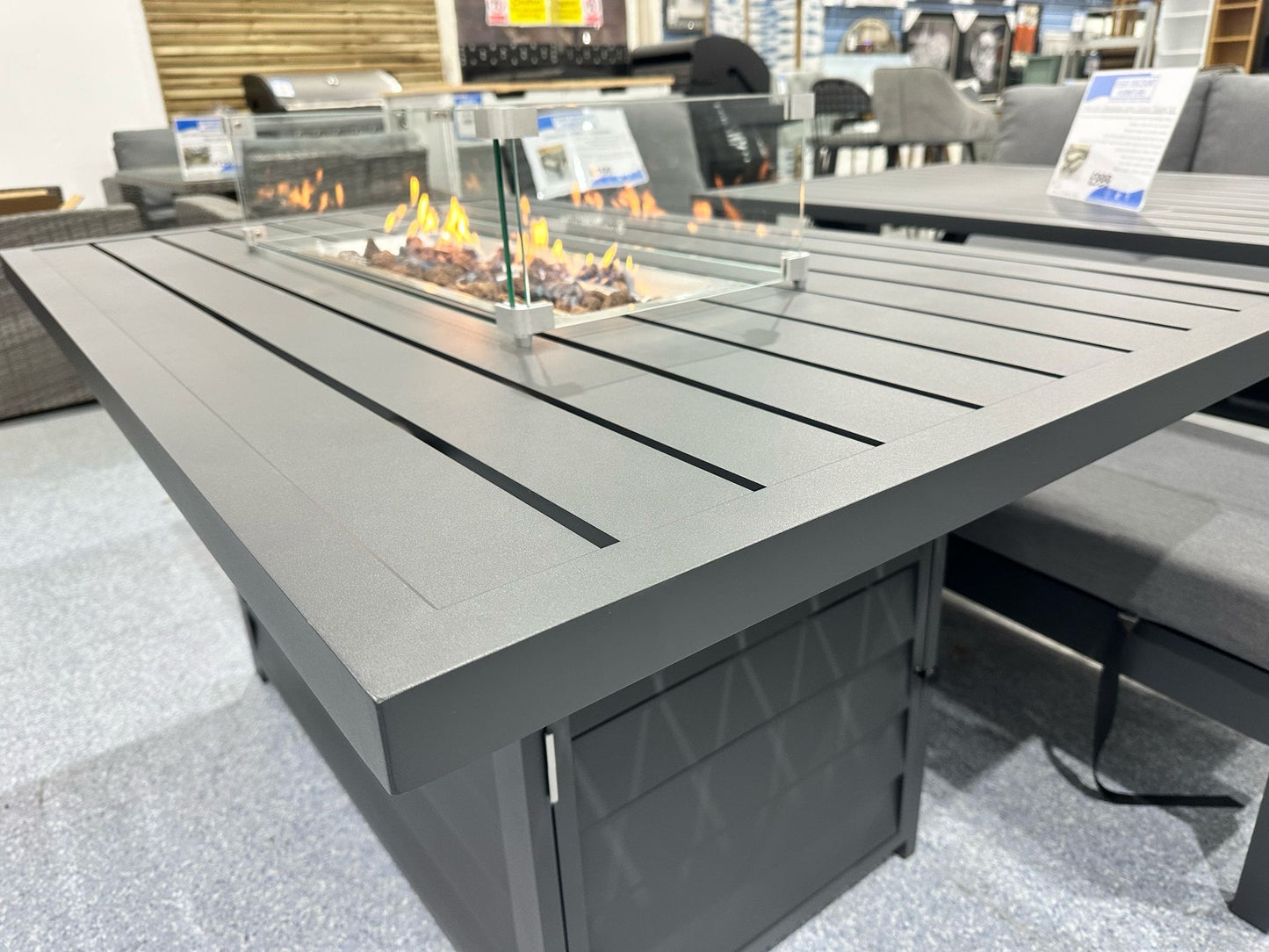 Grey Aluminium Fire Pit Table